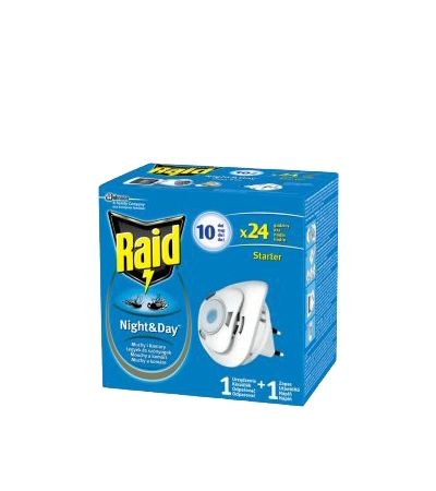 Raid Night & Day / Райд Нощ и Ден електрически изпарител срещу мухи и комари 2бр.