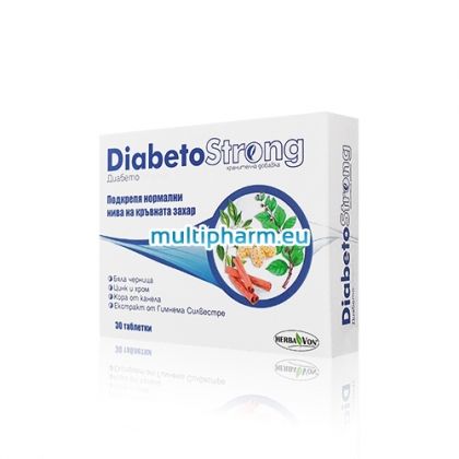 DiabetoStrong / ДиабетоСтронг подкрепящ нормализирането на кръвната захар 30табл